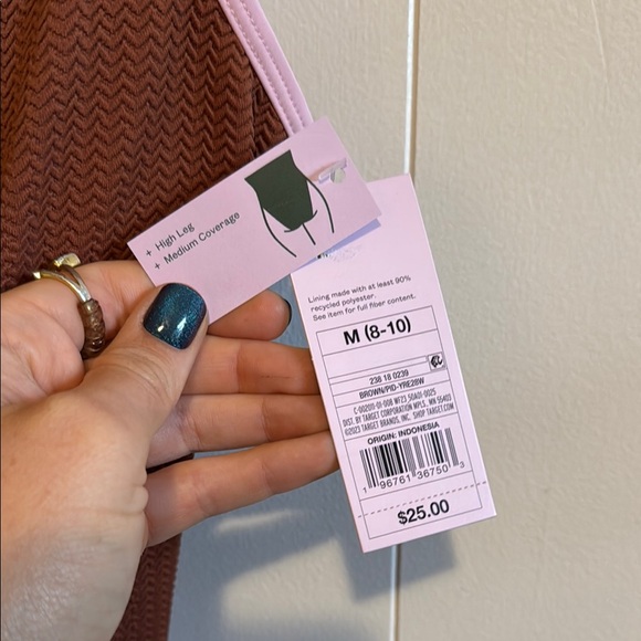 Wild Fable Chocolate One-Piece with Pink Straps - Picture 4 of 8